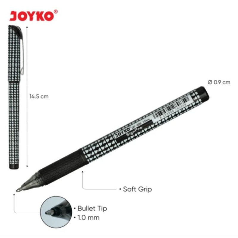 

Gel Pen GP-169 Sign Pro 1.0mm Joyko Tinta Hitam