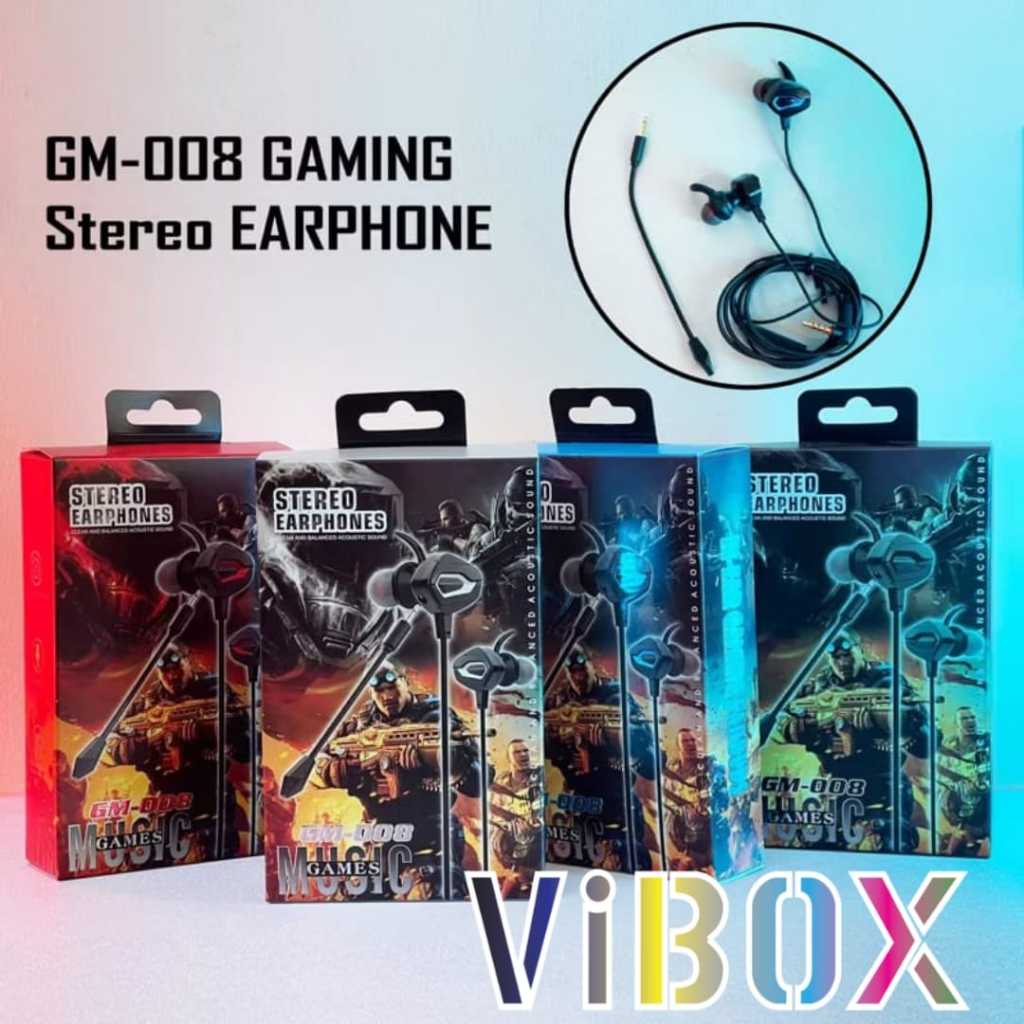 MINIGO Headset - Handsfree Gaming GM-008 Stereo Earphones Games Plus Mic Universal Jack Audio 3.5mm