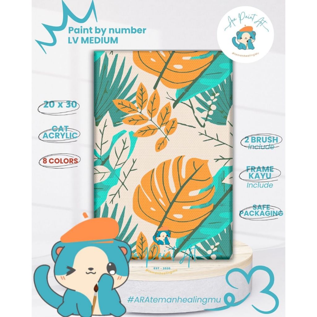 

LEAF SERIES Paint by numbers kit I Painting I Painting by numbers I Kado Wisuda I Kado unik I Kanvas Lukis