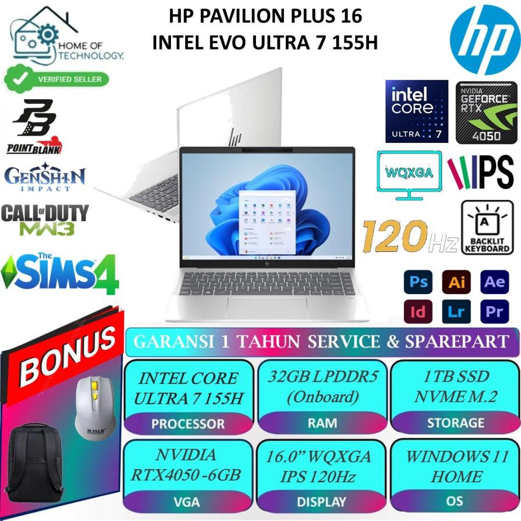 Laptop Hp Pavilion Plus 16 INTEL EVO ULTRA 7 155H 32GB DDR5 1TB RTX4050 16" WQXGA IPS 120HZ BL WIN11