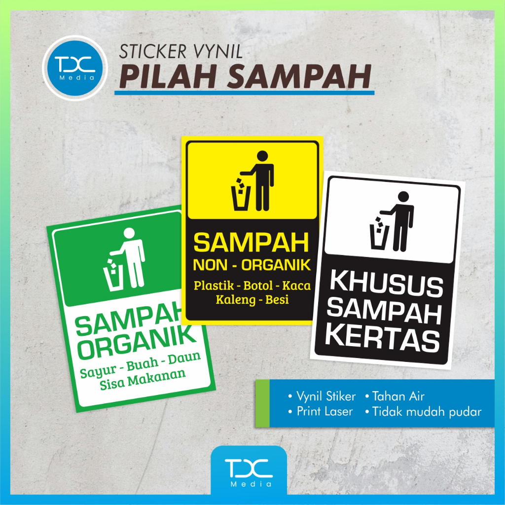 

Stiker Vynil PILAH SAMPAH - SAMPAH ORGANIK - SAMPAH NON ORGANIK