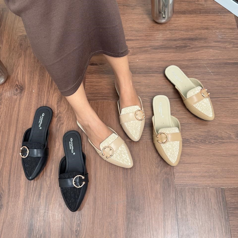 LENON - Winola Mules Casual Sandal Slop Wanita Bustong Terbaru Simpel Daily korean style