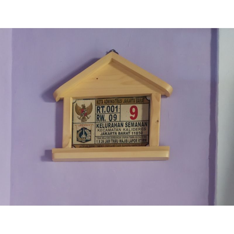 Bingkai Nomor rumah kayu / Frame plat nomor rumah / Nomor rumah kayu