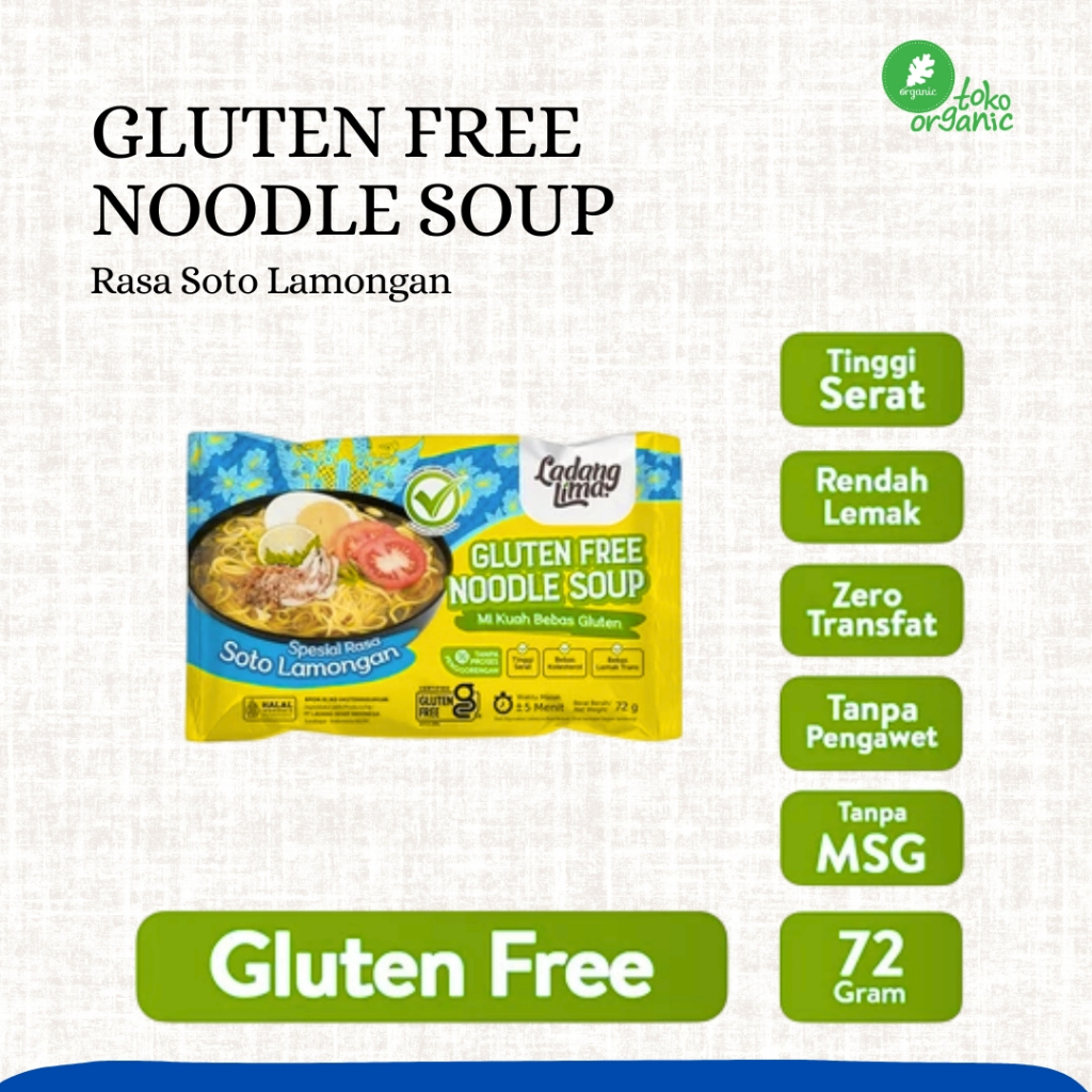 

Ladang Lima Gluten Free Noodle Soup Rasa Soto Lamongan | Mie Instant Gluten Free, Mie Sehat Bebas Gluten, Mie Kuah Diet Friendly, Mie instant Non MSG