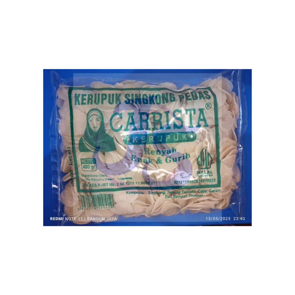 

CARRISTA KERUPUK SINGKONG PEDAS 400GRAM