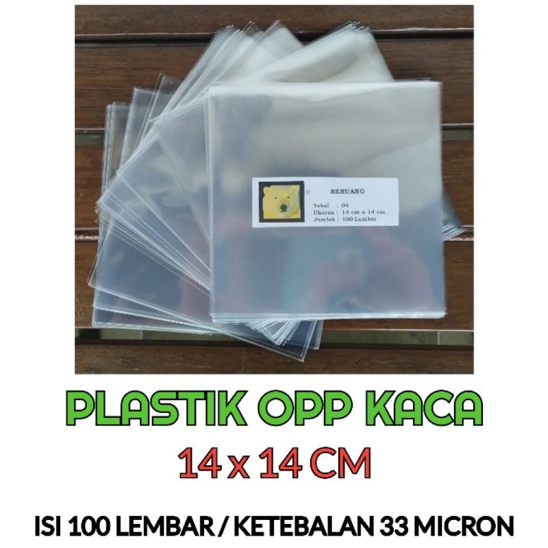 Plastik Opp Kaca 14 x 14 - Plastik Opp 14x14 Tanpa Lem - Plastik Opp 14 x 14 Food Grade