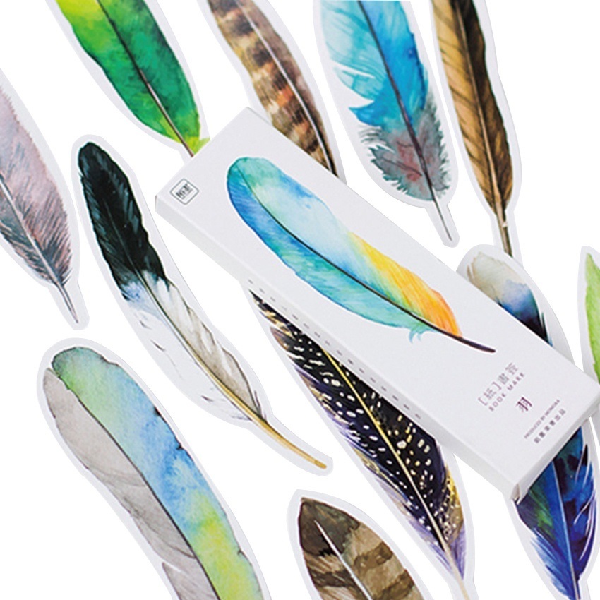 

Pembatas Buku Motif Bulu Warna-warni Feathers Bookmark