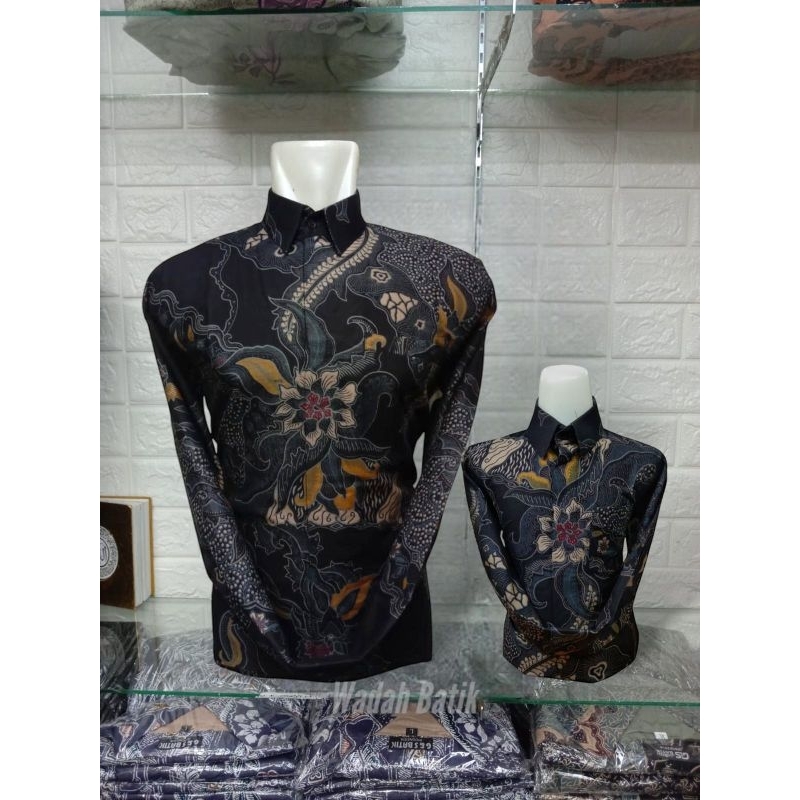 Batik pasangan bapak dan anak, batik bahan katun, batik couple, batik solo