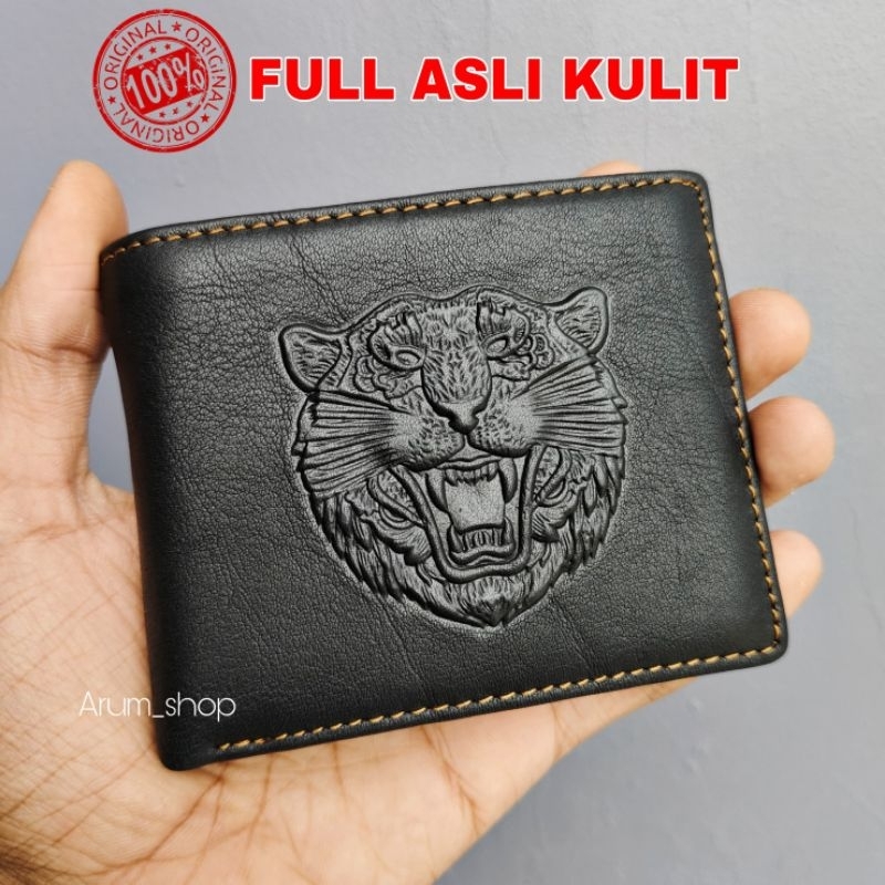 Dompet kulit sapi asli motif pala macan