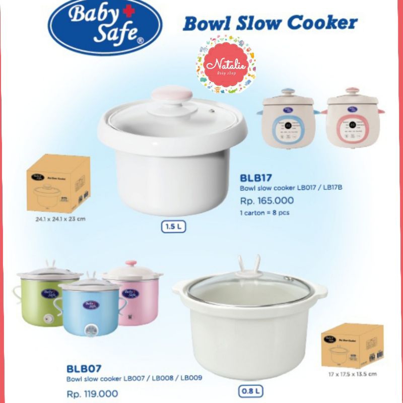 BABY SAFE Bowl Slow Cooker BLB07(0,8ltr) /BLB17 (1, 5ltr) Mangkuk Keramik