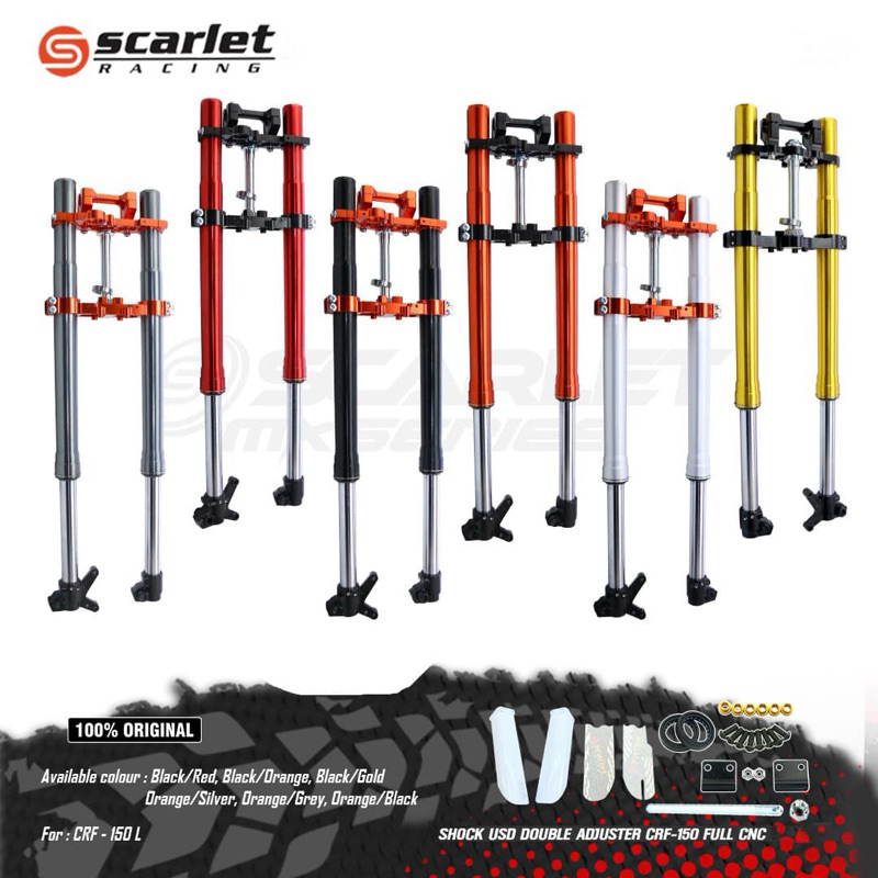 UPSIDE DOWN USD CRF 150 / KLX 150 D’TRACKER USD SCARLET DOUBLE ADJUSTER FULL CNC