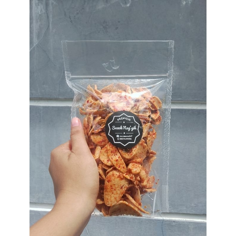 

Basreng original dan Pedas daun jeruk