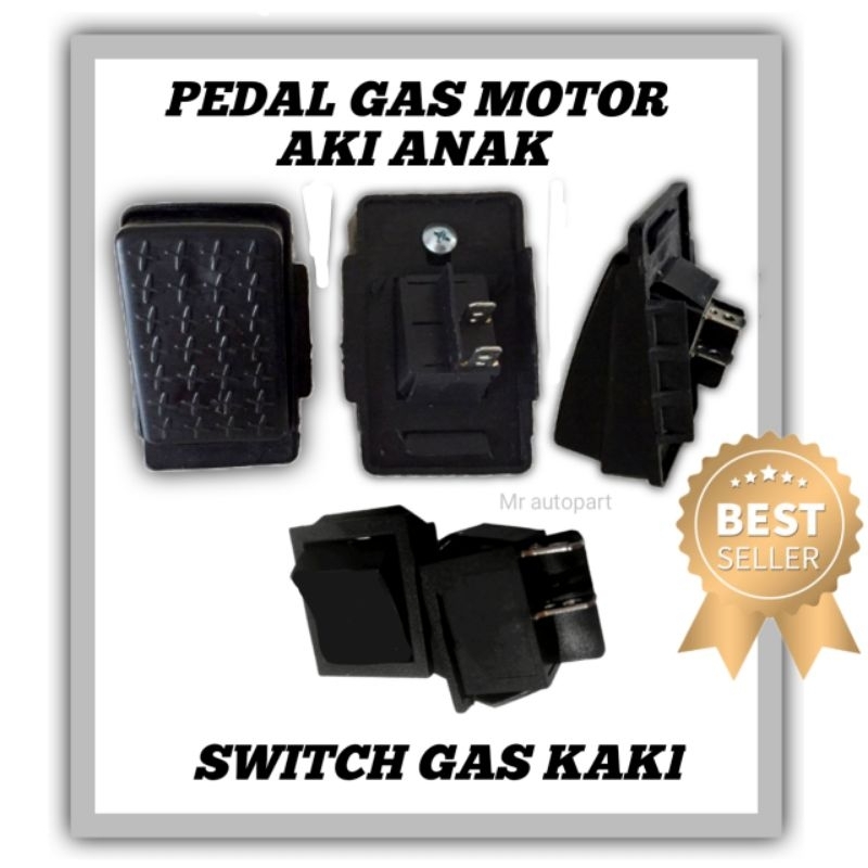 Pedal gas kaki motor aki switch pijak motor aki anak
