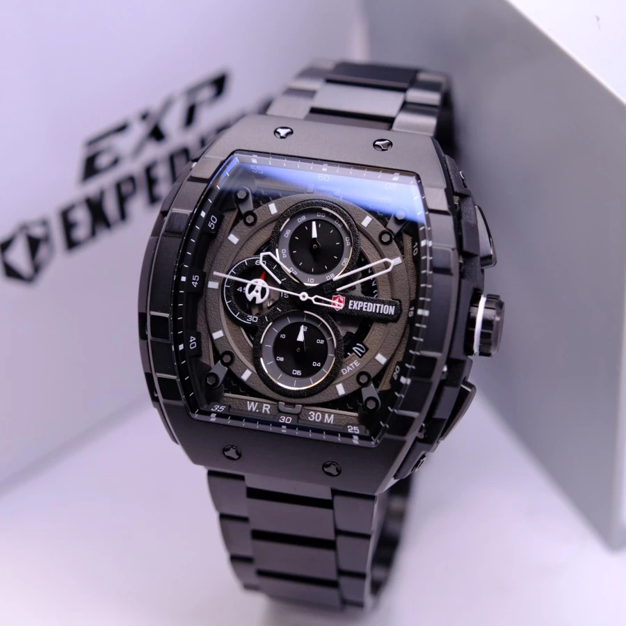 ORIGINAL Jam Tangan Pria Expedition Rantai Stainless Garansi Resmi 1 Tahun E 6636 6855 3008 6845 661