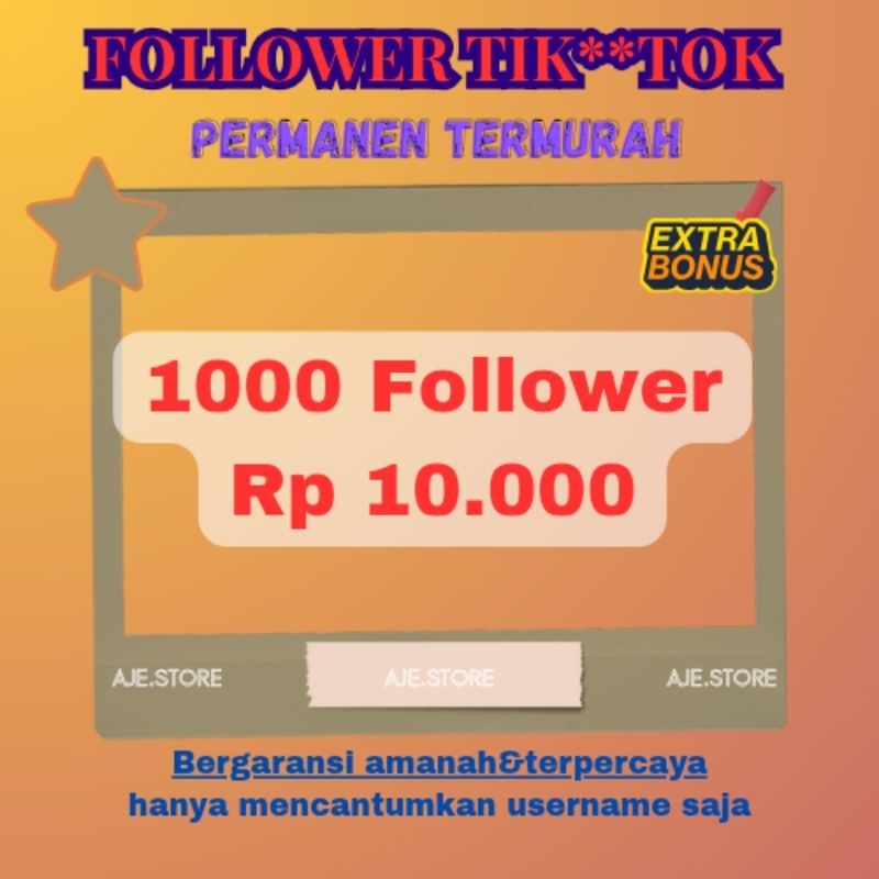 FOLLOWERS TIK**TOK PERMANEN TERMURAH
