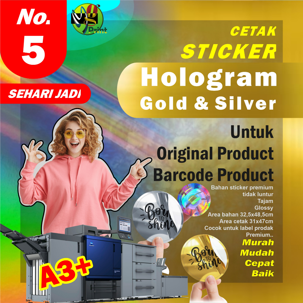 

Sticker A3+ | Original Product | Barcode Label | Segel Pengaman | Hologram | Gold | Silver