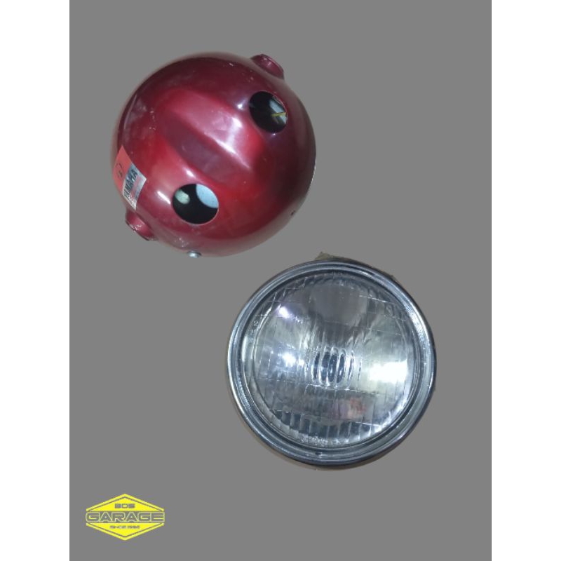 batok totok lampu depan assy yamaha gt80 ls3 l2g diameter kecil warna merah nos original