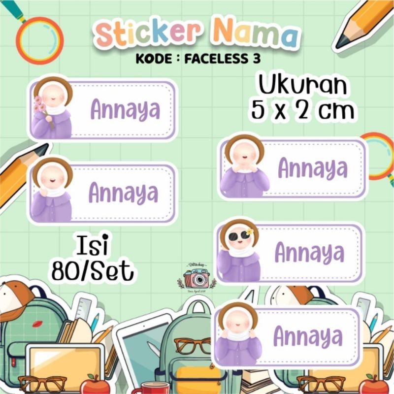 

Stiker nama // tulis kode dipesan