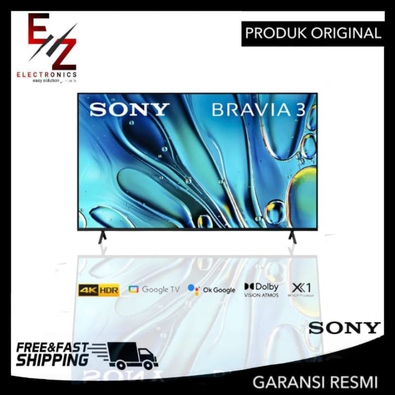 SONY Bravia 3 K-65S30 Smart Google TV 65 Inch UHD 4K HDR Dolby Atmos & Dolby Vision K 65S30 65S30