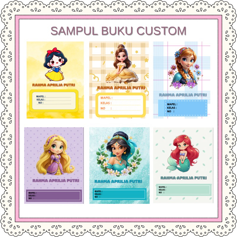 

Sampul Buku Custom Anak Edisi Princess
