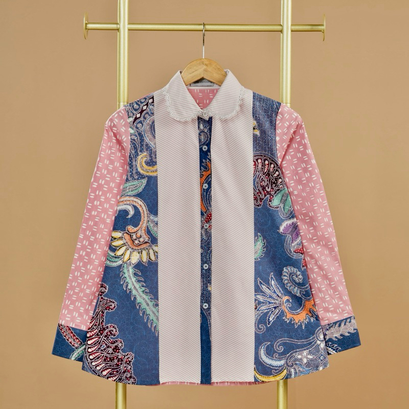 FLASH SALE ATASAN BATIK ALIYAH A1159 PINK KATUN BUSUI FRIENDLY