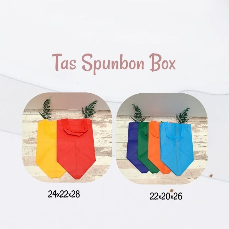 

Tas Spunbond Box Warna Bahan Tebal Totebag / Goodiebag Hampers Souvenir Berbagai Ukuran @12pcs