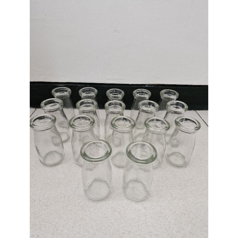 Botol puding yoghurt susu saos vas bunga kaca kecil 100ml