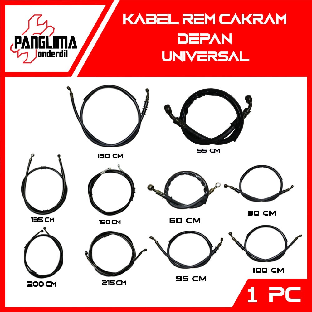 Kabel Rem Cakram Depan 55 60 90 95 100 130 135 180 200 215 Cm 60cm 90cm 95cm 100cm 130 cm 135 cm 180