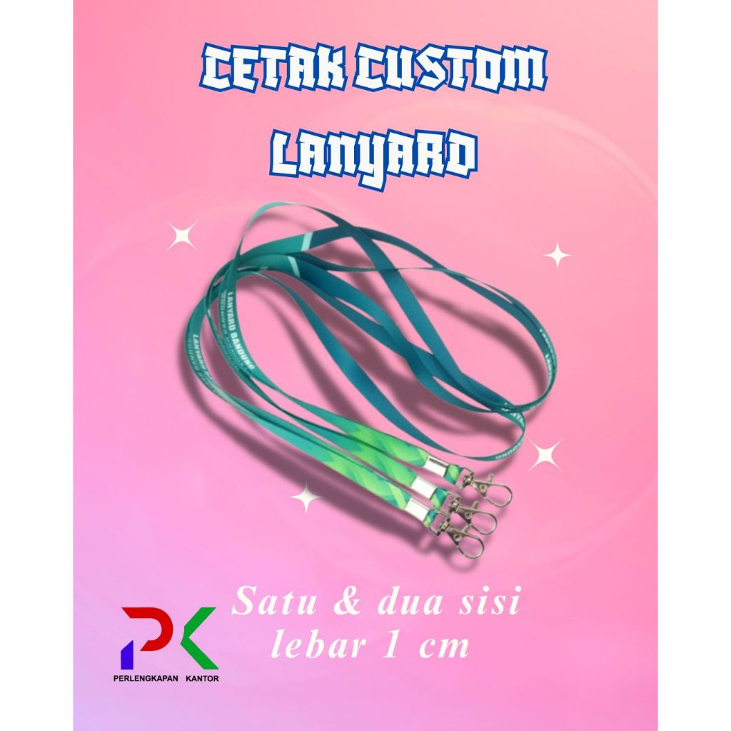 

custom desain cetak tali lanyard print sublim 1cm cetak 2 atau 1 muka