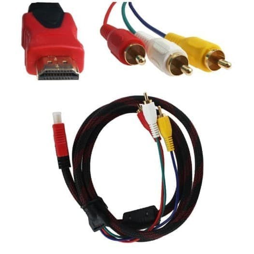 Kabel/cable HDMI to 3 RCA 1.5M converter hdmi to rca