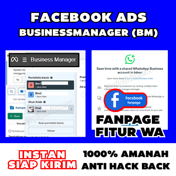 𝐀𝐤𝐮𝐧 𝐅𝐚𝐜𝐞𝐛𝐨𝐨𝐤 FB ADS Personal + 2 BM Siap Iklan Akun Tua Rawatan 2fa + Fanpage Fitur WA