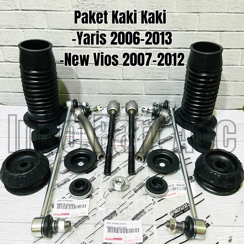 Paket Kaki kaki Komplit Toyota Yaris 2006-2013 16pc Karet Shock | Bushing | Tie Rod | Rack End | Lin