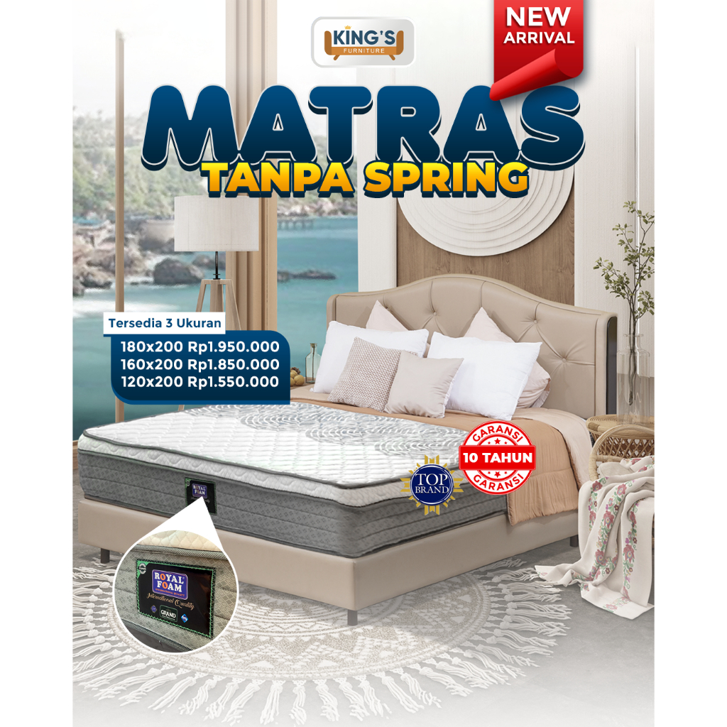 KINGS FURNITURE PONTIANAK - SPRINGBED ROYAL KING BED - SPRINGBED PREMIUM - SPRINGBED KING SIZE - BED