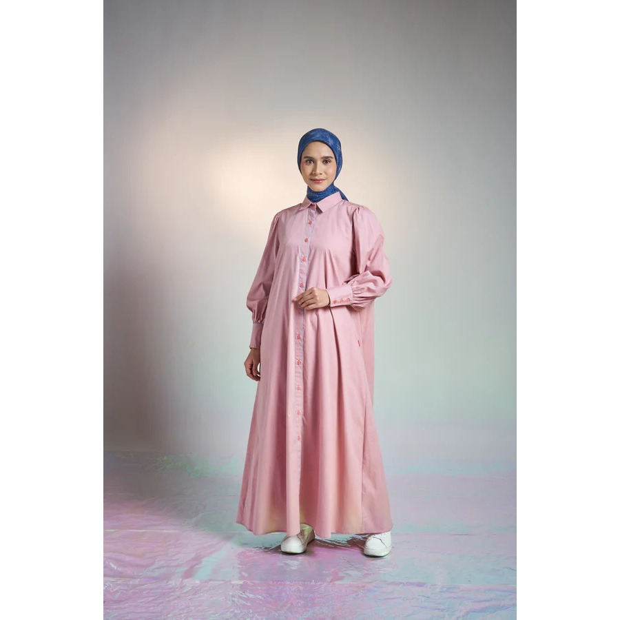 DAUKY L DRESS AIRY COTTON - Gamis Polos Terbaru