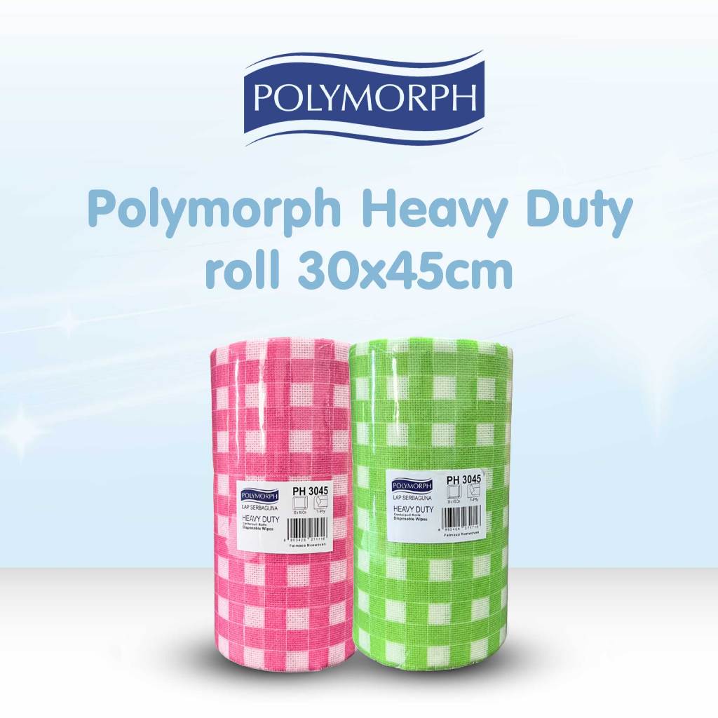 Polymorph Heavy Duty ROLL 30 cm x 45 cm Lap Serba Guna Bisa di Cuci Dipakai Kembali Kain Lap Tisu