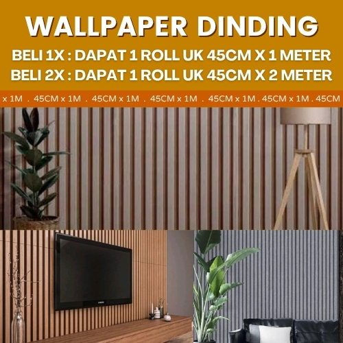 Wallpaper Dinding Sticker Kayu Panel Untuk Furniture Meja Dapur Wallpanel Bahan PVC Anti Air Minyak