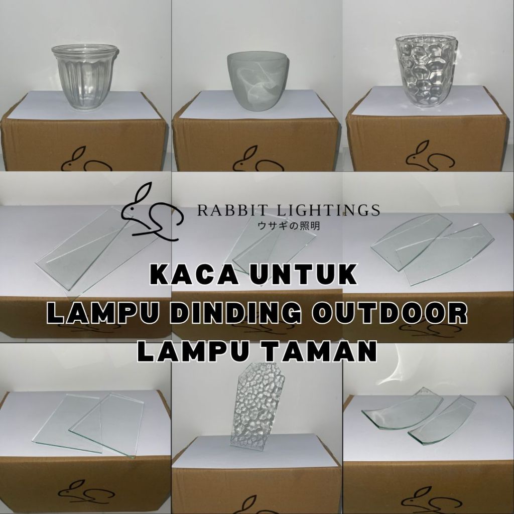RABBIT Kaca Untuk Lampu Dinding Outdoor atau Lampu Taman