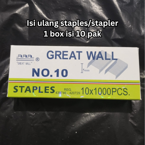 

Great Wall: Isi Staples Kecil / Stapler Kecil 1 Box isi 10 Pak