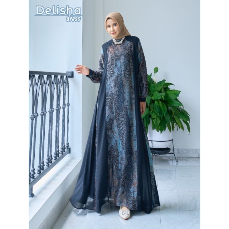 DELISHA DRESS / GAMIS PESTA WANITA / DRESS MEWAH ORI BY MAREVI (HANYA SIZE STANDAR)