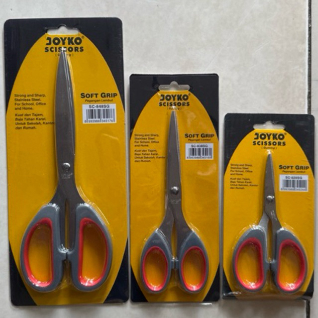 

Gunting Joyko Kecil Sc-828SG / Scissors Pegangan Lembut ukuran Tanggung Sc-838SG / Gunting Soft Grip Besar Sc-848SG
