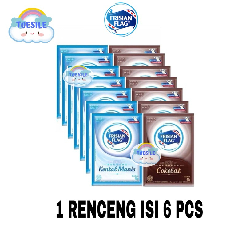 

Susu Frisian Flag Kental Manis Cokelat 40gr 1 Renceng 6 Sachet / SKM Susu Kental Manis Frisian Flag