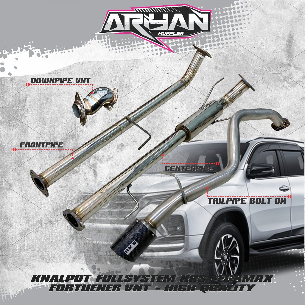 Knalpot Full System HKS Legamax Carbon Kevlar Fortuner Vrz 2gd - Innova Reborn - Innova 2KD/Non VNT 