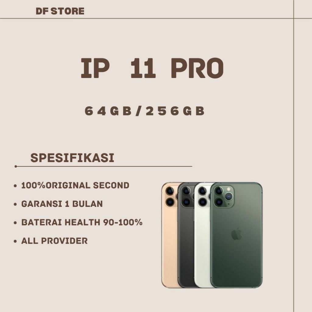HP iPhone 11PRO 64GB/256GB second- 100% original fullset-Kondisi mulus like new&BERGANSI