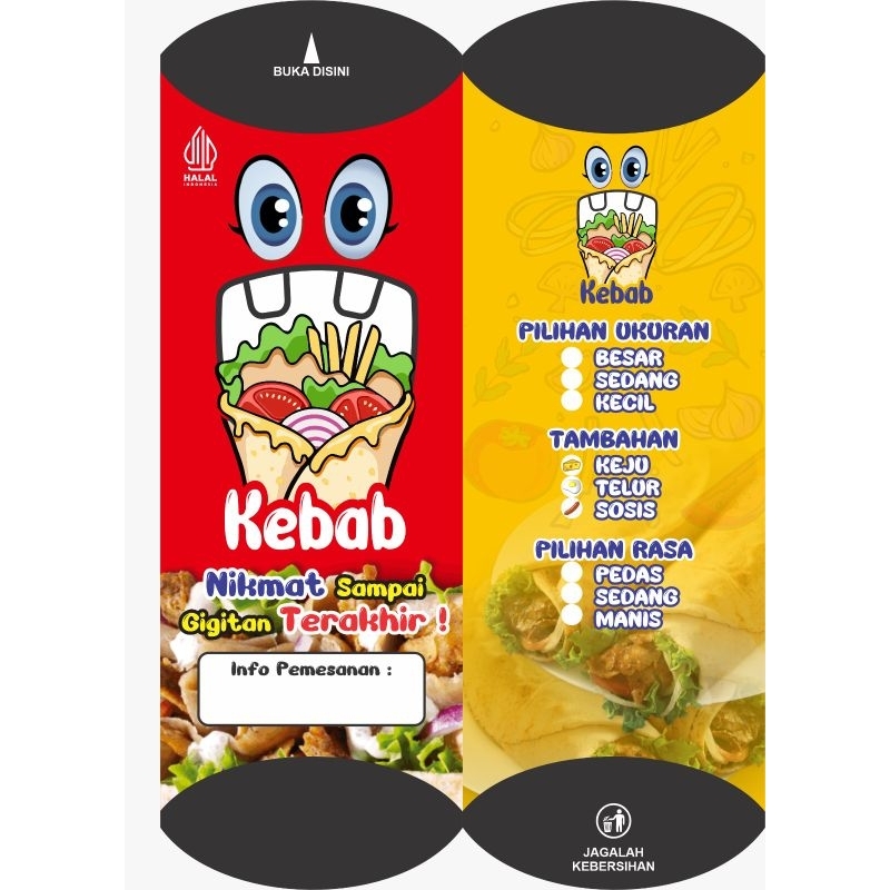 

kemasan bungkus kebab mini/kertas kebab/wadah kebab