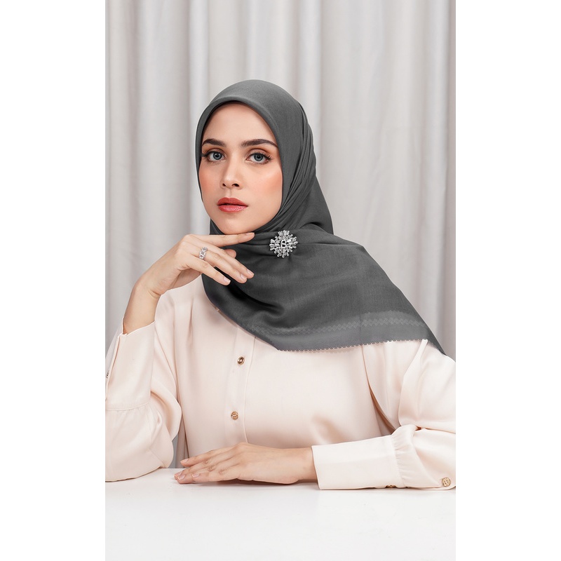 Buttonscarves - Today's Scarf - Asphalt / Hijab Polos Segi Empat