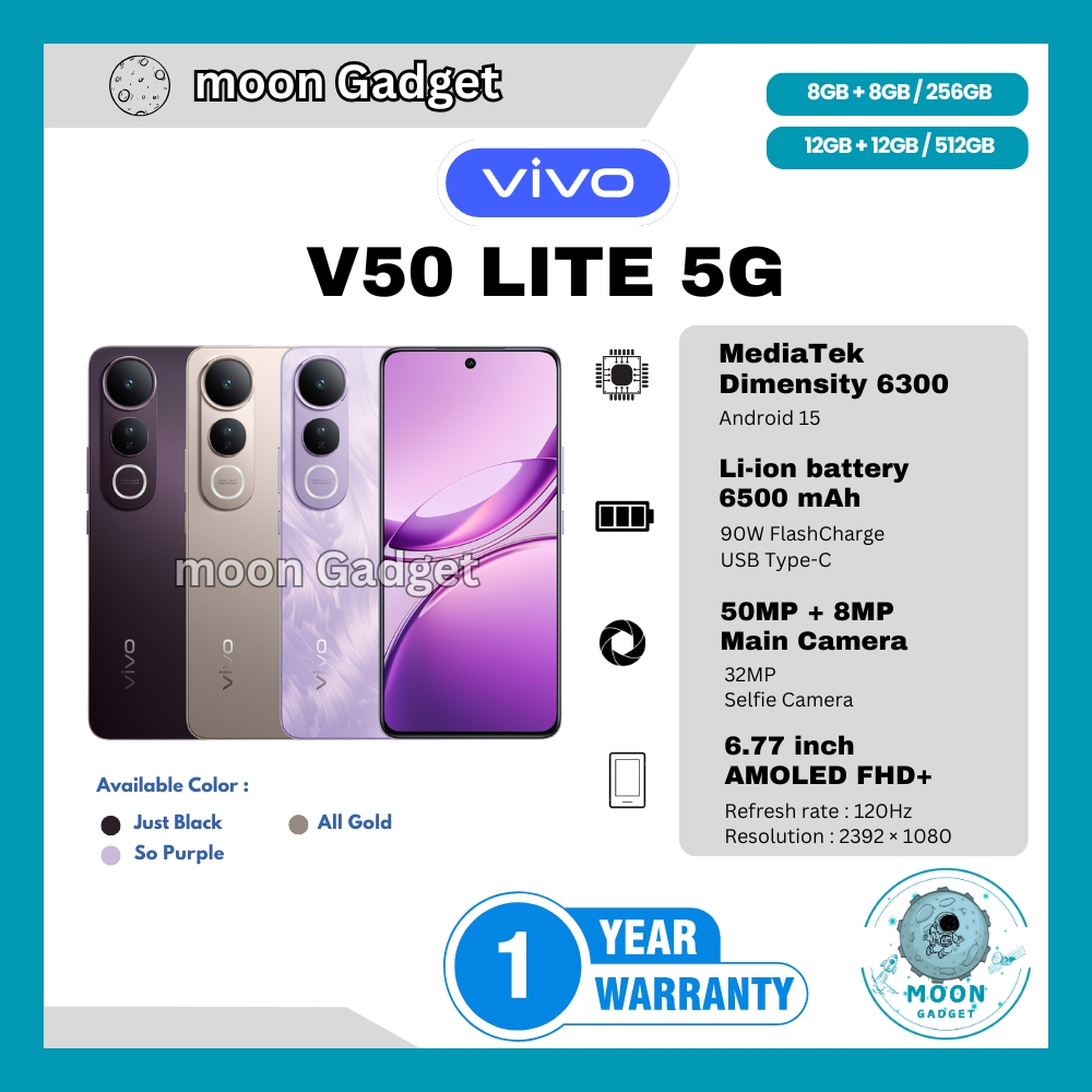 HP VIVO V50 LITE 5G 12/512GB, V50 LITE 5G 8/256GB, V50 LITE 8/256GB, V50 LITE 8/128GB(GARANSI RESMI)