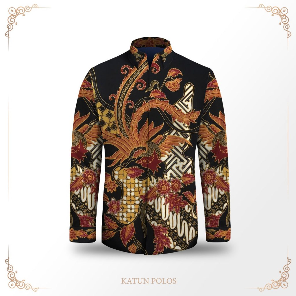 Kemeja batik tulis asli pria lengan panjang polos bahan katun premium batik lamaran exclusive