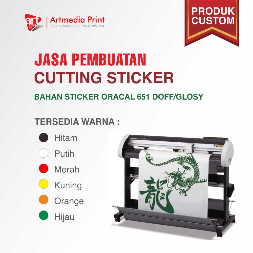 Jasa Pembuatan Stiker Cutting, Bahan Oracal 651, Ukuran Menyesuaikan desain anda