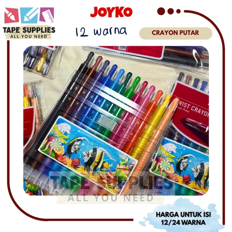 

Adn 12/24 warna Krayon Putar - Twist Crayon JOYKO TWCR