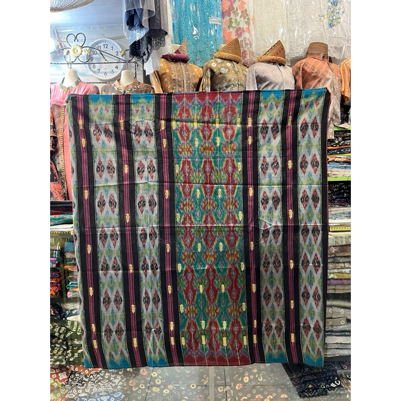 Kain Exclusive Sarung Tajung/Gebeng Tumpal Songket Emas | Bahan Semi Sutera | 100% Tenun Handmade